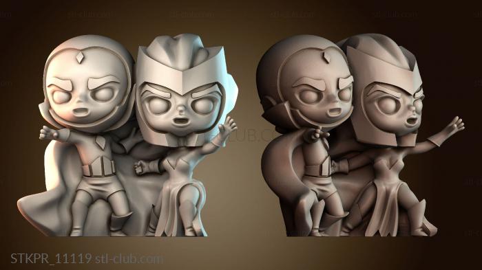 Статуэтки упрощенные Вижн и Алая Ведьма Чиби