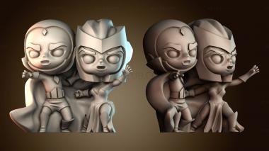 3D модель Вижн и Алая Ведьма Чиби (STL)