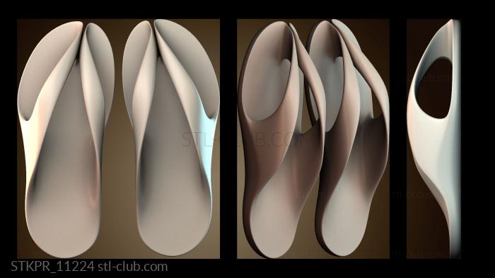 Статуэтки упрощенные Стильный дизайн шлепанцев