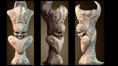 3D модель Сложная скульптура черепа (STL)