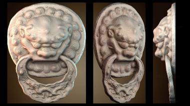 3D модель Дверной молоток в форме льва (STL)