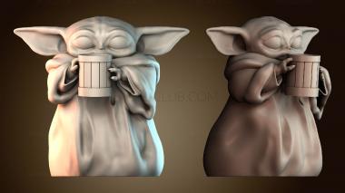 3D модель Малыш Йода держит кружку пива (STL)