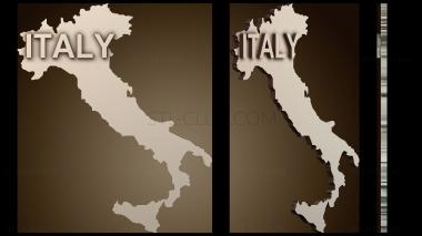 3D модель Карта Италии (STL)