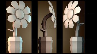 3D модель Перекошенный цветок (STL)