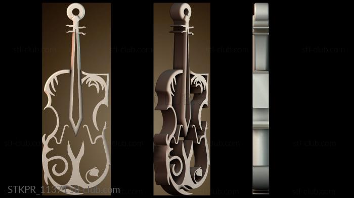 Статуэтки упрощенные Серьга в виде скрипки