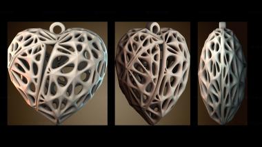 3D модель Серьга в виде разбитого сердца (STL)