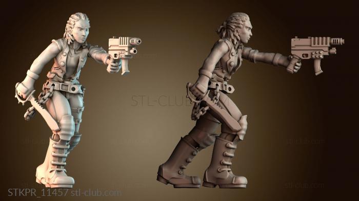 Статуэтки упрощенные Женщина уличный самурай