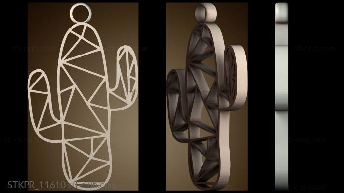 Серьга в виде кактуса