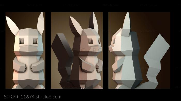 Статуэтки упрощенные Низкополигональная Пикачу