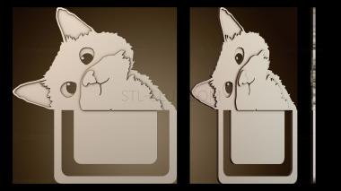 3D модель Закладка «Хитрый кот» (STL)