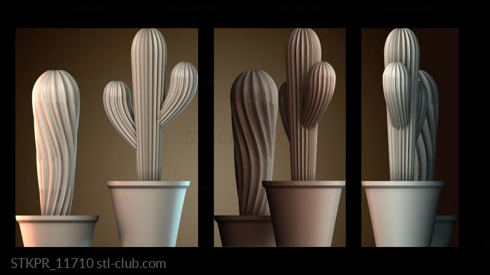 Статуэтки упрощенные Кактусы в горшках