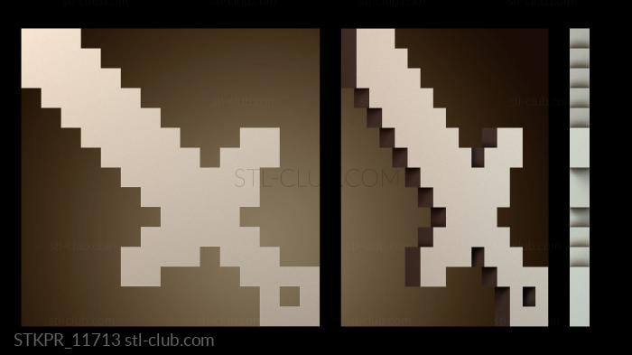 Статуэтки упрощенные Брелок Minecraft Diamond Sword