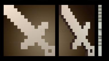 3D модель Брелок Minecraft Diamond Sword (STL)