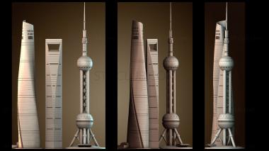 3D модель Небоскребы Шанхая, Китай (STL)