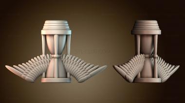 3D модель Верхушка для трости в форме крылатых песочных часов Tempus Fugit (STL)