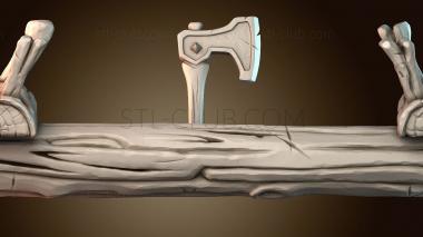 3D модель Дерево и топор (STL)