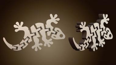 3D модель Брелок подвеска в виде мини геккона (STL)