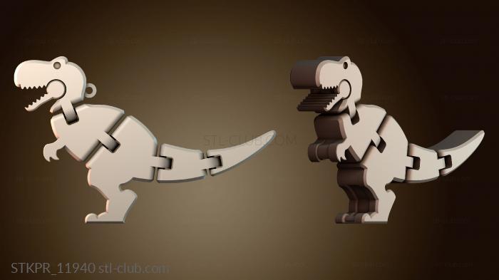 Статуэтки упрощенные Гибкий брелок T rex