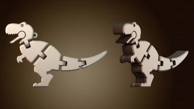3D модель Гибкий брелок T rex (STL)