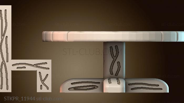 Статуэтки упрощенные Деревянный стол со стульями