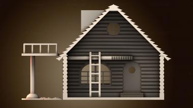 3D модель Бревенчатый дом (STL)