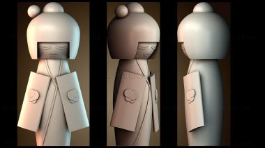 3D модель Японская девушка в кимоно (STL)