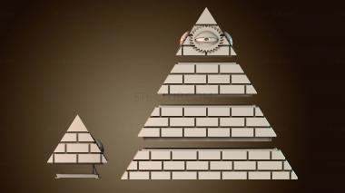 3D модель шкатулка пирамида иллюминатов с секретным отделением (STL)