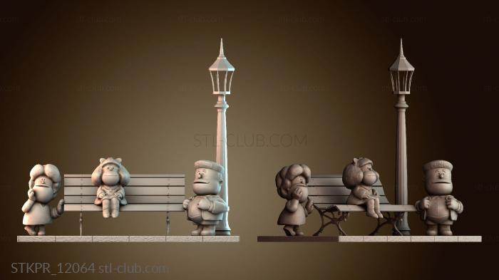 Мафальда и друзья на исторической дороге в Буэнос Айресе, Аргентина