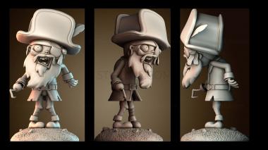 3D модель Растения против Зомби Капитан Мертвая Борода (STL)