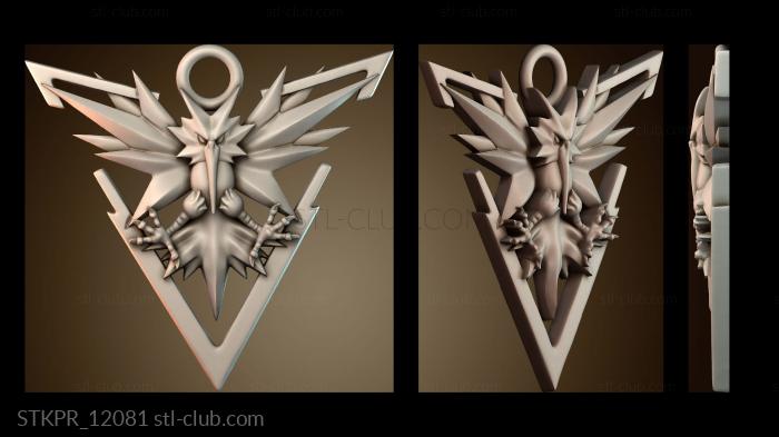 Статуэтки упрощенные Кулон Pokemon Go Team Instinct