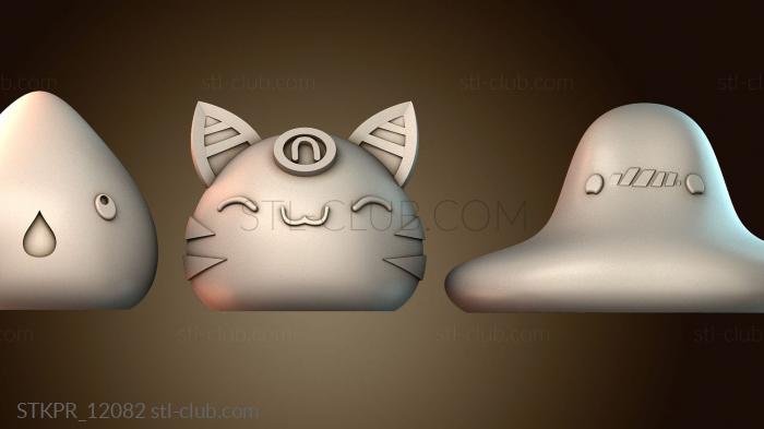 Статуэтки упрощенные Slime Rancher — слаймы Gold, Lucky и Puddle