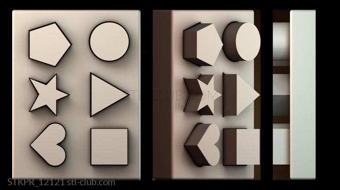 Статуэтки упрощенные Игрушка головоломка «Фигуры» для малышей