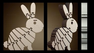 3D модель Брелок в виде гибкого кролика (STL)