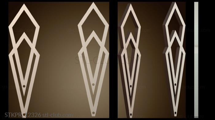 Статуэтки упрощенные Геометрические серьги