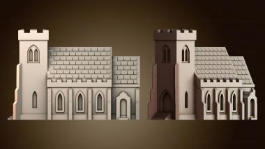 3D модель Средневековая деревенская церковь Уи Бург 01 (STL)