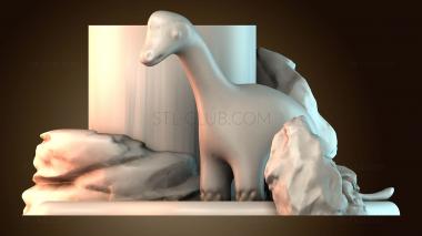 3D модель Подставка для ручек в виде динозавра (STL)