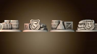 3D модель Коробка, сумка и бочка для фэнтезийных игр (STL)