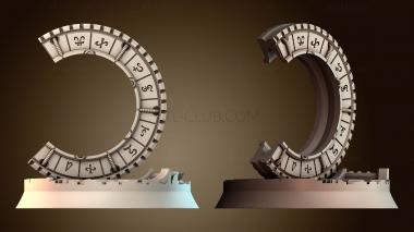 3D модель Живописная круглая основа и летающая подставка — Темный город (STL)