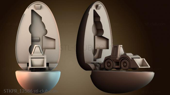 Миниатюрный игрушечный колесный погрузчик — Яйцо сюрприз