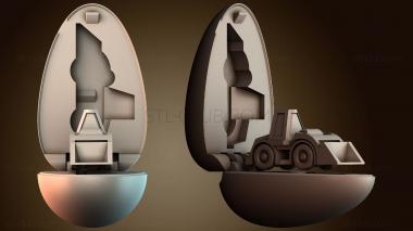 3D модель Миниатюрный игрушечный колесный погрузчик — Яйцо сюрприз (STL)