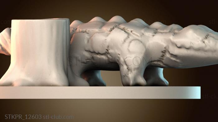 Статуэтки упрощенные Подставка для ручек из кожи аллигатора