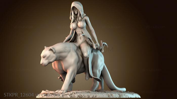 Статуэтки упрощенные Амазонка Наездница Пантеры