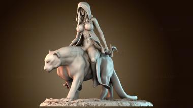 3D модель Амазонка Наездница Пантеры (STL)