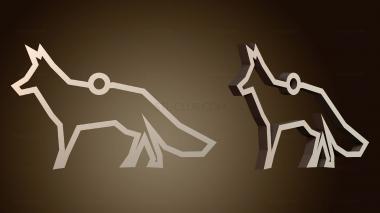 3D модель Стилизованный контур лисы (STL)