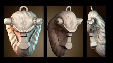 3D модель Скульптура маски льва (STL)