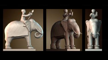 3D модель Слон и человек (STL)