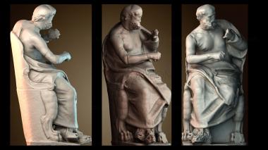 3D модель Сидящий поэт и печатник (STL)