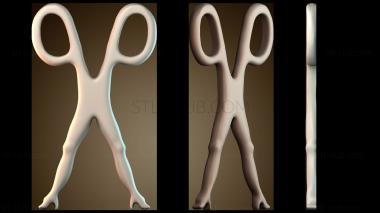 3D модель Кулон «Сёстры ножницы» (STL)
