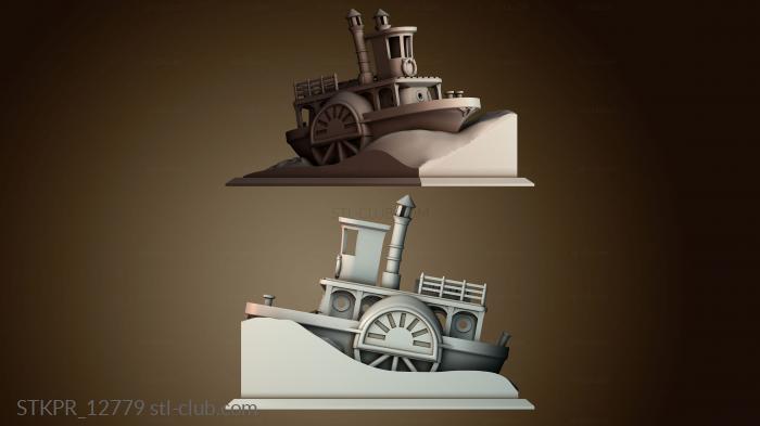 Статуэтки упрощенные Старый колесный пароход