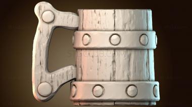 3D модель Старая деревянная чашка (STL)